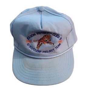 Vintage EXXON Refinery Tiger Project Team Baseball Hat Retro 80s 90s